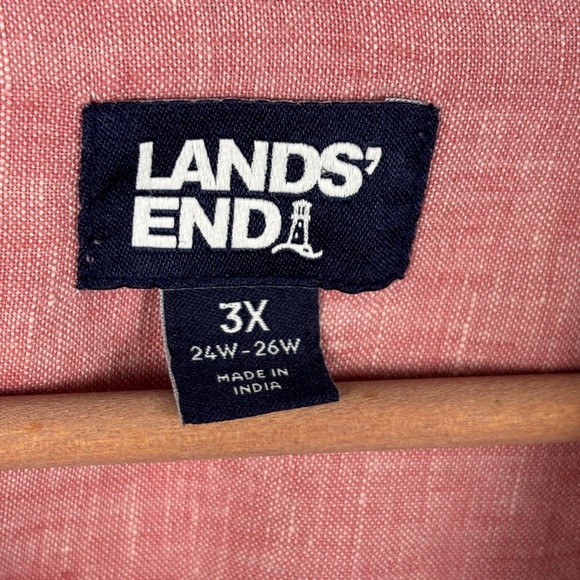 Land's End Women Linen Long Sleeve Button Up Tunic Shirt 3X Breathable Coastal - Picture 5 of 11